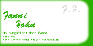 fanni hohn business card